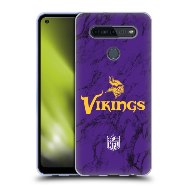 NFL Minnesota Vikings Graphics Coloured Marble Soft Gel Case for LG K51S