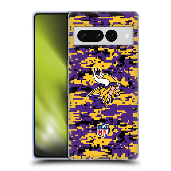 NFL Minnesota Vikings Graphics Digital Camouflage Soft Gel Case for Google Pixel 7 Pro