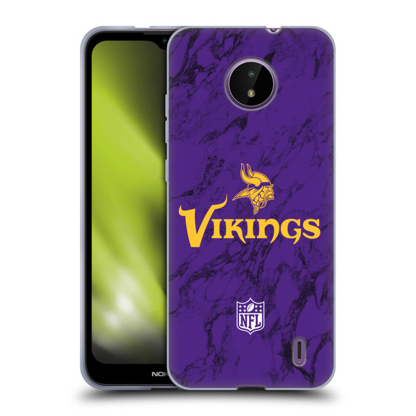 NFL Minnesota Vikings Graphics Coloured Marble Soft Gel Case for Nokia C10 / C20