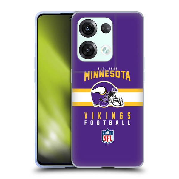 NFL Minnesota Vikings Graphics Helmet Typography Soft Gel Case for OPPO Reno8 Pro