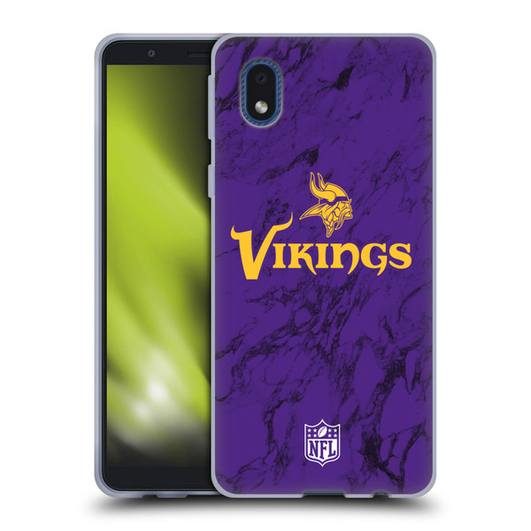 NFL Minnesota Vikings Graphics Coloured Marble Soft Gel Case for Samsung Galaxy A01 Core (2020)