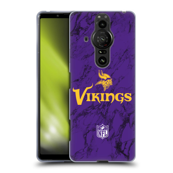 NFL Minnesota Vikings Graphics Coloured Marble Soft Gel Case for Sony Xperia Pro-I