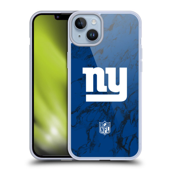 NFL New York Giants Graphics Coloured Marble Soft Gel Case for Apple iPhone 14 Plus