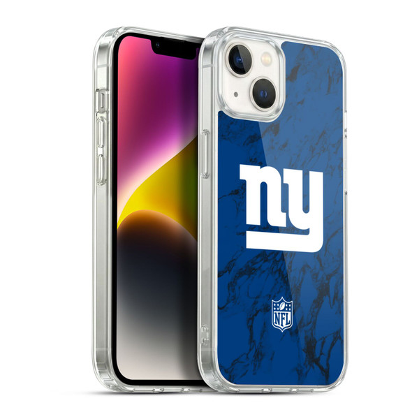 NFL New York Giants Graphics Coloured Marble Soft Gel Case for Apple iPhone 14 Plus & MagSafe