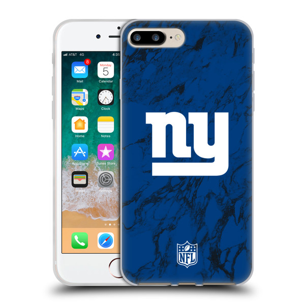 NFL New York Giants Graphics Coloured Marble Soft Gel Case for Apple iPhone 7 Plus / iPhone 8 Plus