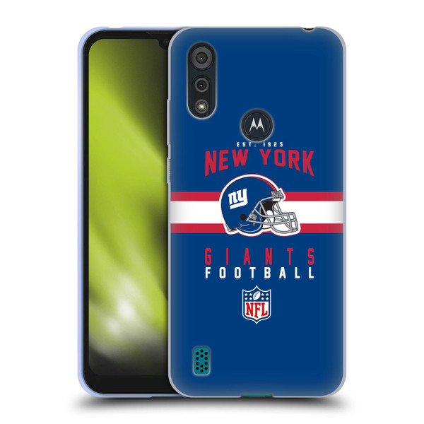 NFL New York Giants Graphics Helmet Typography Soft Gel Case for Motorola Moto E6s (2020)