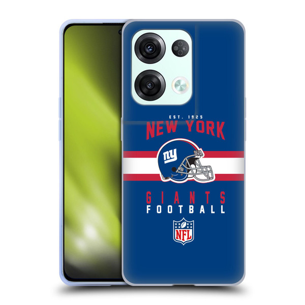 NFL New York Giants Graphics Helmet Typography Soft Gel Case for OPPO Reno8 Pro