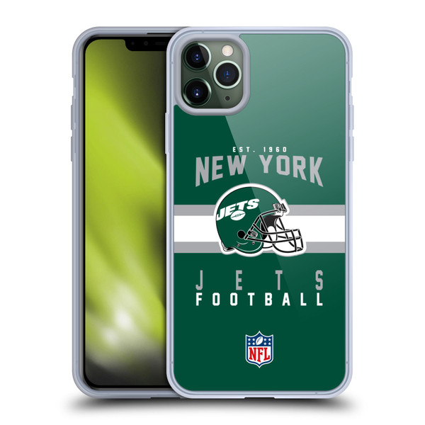 NFL New York Jets Graphics Helmet Typography Soft Gel Case for Apple iPhone 11 Pro Max
