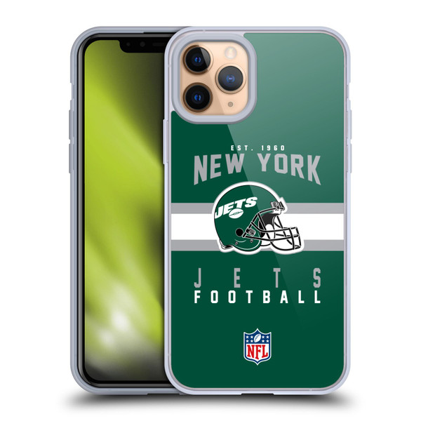 NFL New York Jets Graphics Helmet Typography Soft Gel Case for Apple iPhone 11 Pro & MagSafe