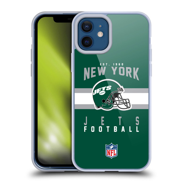 NFL New York Jets Graphics Helmet Typography Soft Gel Case for Apple iPhone 12 / iPhone 12 Pro