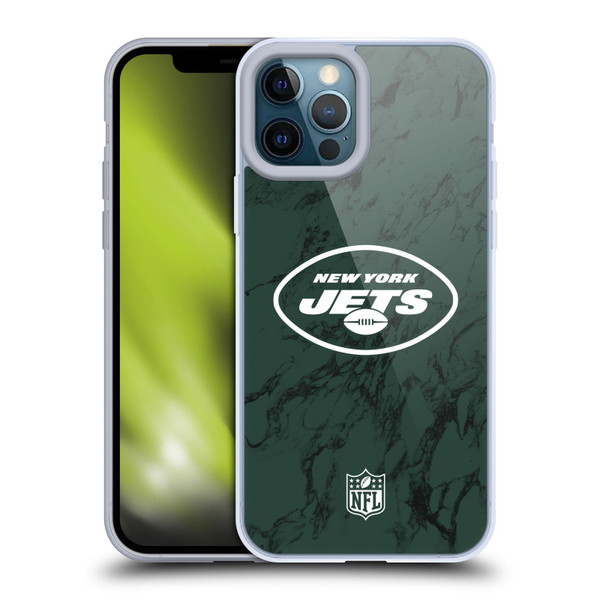 NFL New York Jets Graphics Coloured Marble Soft Gel Case for Apple iPhone 12 Pro Max & MagSafe