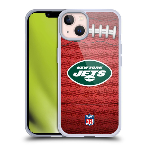 NFL New York Jets Graphics Football Soft Gel Case for Apple iPhone 13