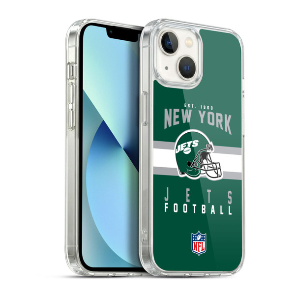 NFL New York Jets Graphics Helmet Typography Soft Gel Case for Apple iPhone 13