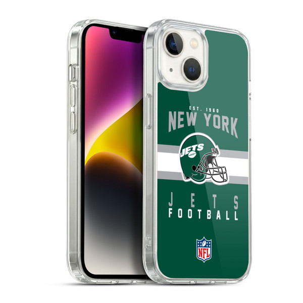 NFL New York Jets Graphics Helmet Typography Soft Gel Case for Apple iPhone 14