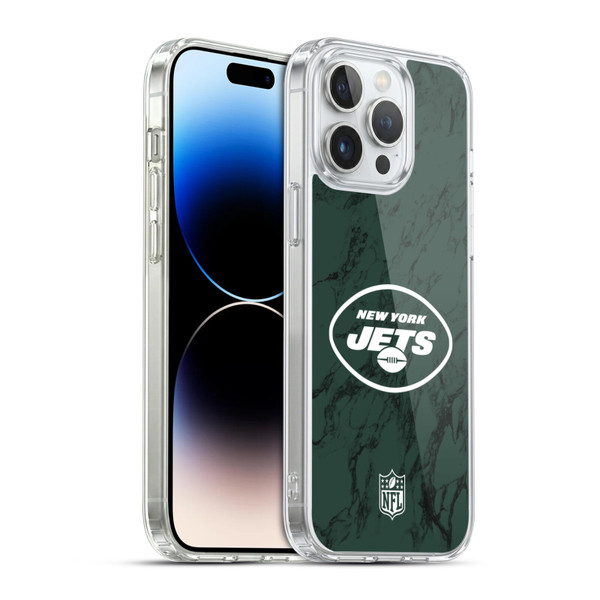 NFL New York Jets Graphics Coloured Marble Soft Gel Case for Apple iPhone 14 Pro Max & MagSafe