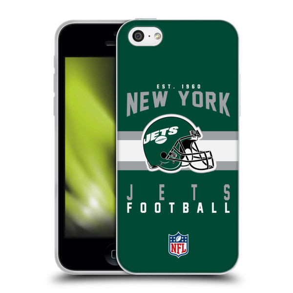 NFL New York Jets Graphics Helmet Typography Soft Gel Case for Apple iPhone 5c
