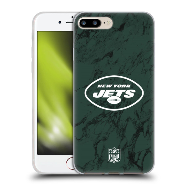 NFL New York Jets Graphics Coloured Marble Soft Gel Case for Apple iPhone 7 Plus / iPhone 8 Plus