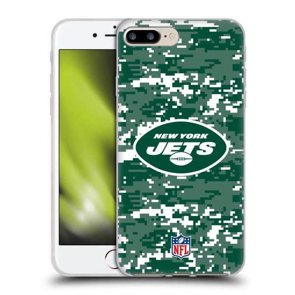 NFL New York Jets Graphics Digital Camouflage Soft Gel Case for Apple iPhone 7 Plus / 8 Plus & MagSafe