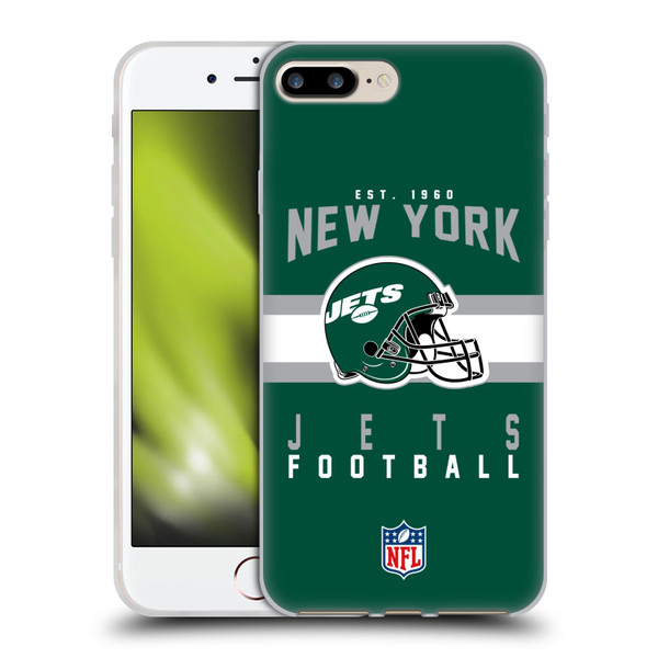 NFL New York Jets Graphics Helmet Typography Soft Gel Case for Apple iPhone 7 Plus / iPhone 8 Plus