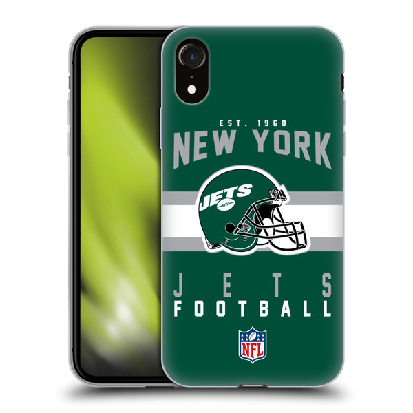NFL New York Jets Graphics Helmet Typography Soft Gel Case for Apple iPhone XR