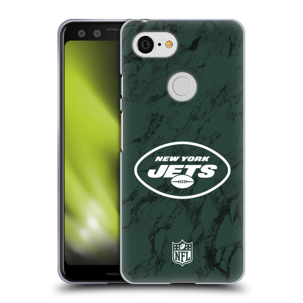 NFL New York Jets Graphics Coloured Marble Soft Gel Case for Google Pixel 3