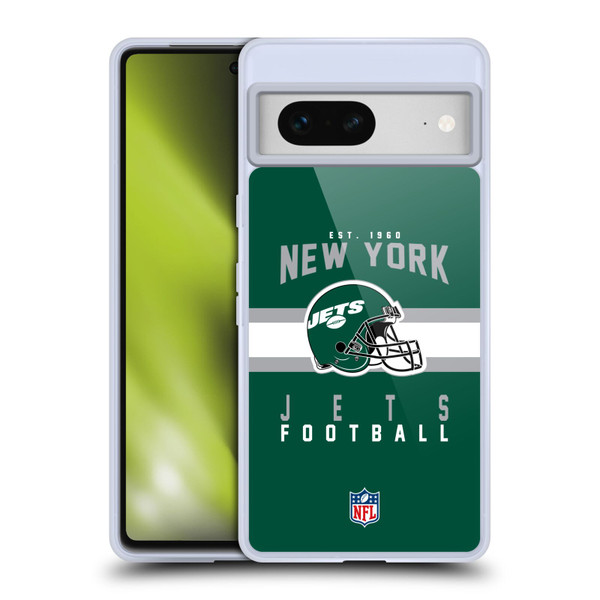 NFL New York Jets Graphics Helmet Typography Soft Gel Case for Google Pixel 7