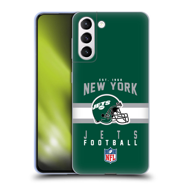 NFL New York Jets Graphics Helmet Typography Soft Gel Case for Samsung Galaxy S21+ 5G