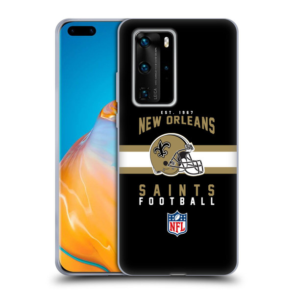 NFL New Orleans Saints Graphics Helmet Typography Soft Gel Case for Huawei P40 Pro / P40 Pro Plus 5G