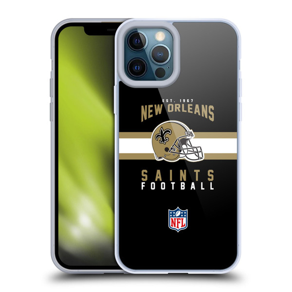 NFL New Orleans Saints Graphics Helmet Typography Soft Gel Case for Apple iPhone 12 Pro Max