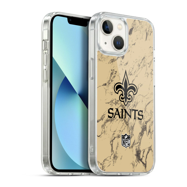 NFL New Orleans Saints Graphics Coloured Marble Soft Gel Case for Apple iPhone 13