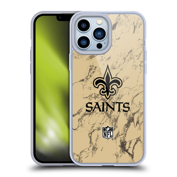 NFL New Orleans Saints Graphics Coloured Marble Soft Gel Case for Apple iPhone 13 Pro Max