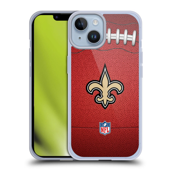 NFL New Orleans Saints Graphics Football Soft Gel Case for Apple iPhone 14