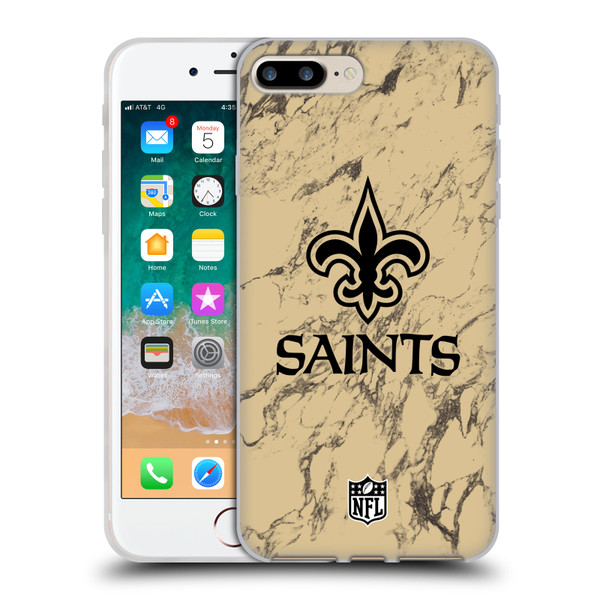 NFL New Orleans Saints Graphics Coloured Marble Soft Gel Case for Apple iPhone 7 Plus / iPhone 8 Plus