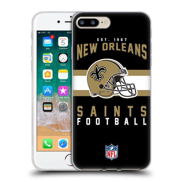 NFL New Orleans Saints Graphics Helmet Typography Soft Gel Case for Apple iPhone 7 Plus / iPhone 8 Plus