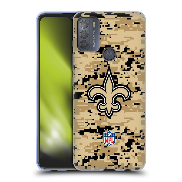 NFL New Orleans Saints Graphics Digital Camouflage Soft Gel Case for Motorola Moto G50