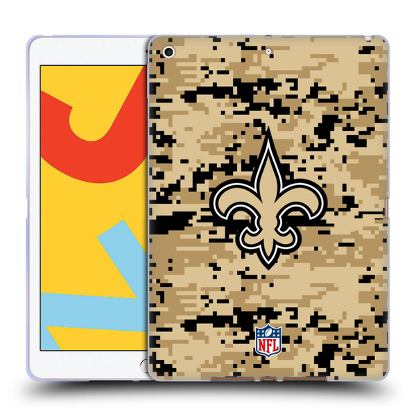 NFL New Orleans Saints Graphics Digital Camouflage Soft Gel Case for Apple iPad 10.2 2019/2020/2021