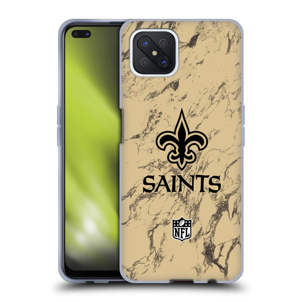 NFL New Orleans Saints Graphics Coloured Marble Soft Gel Case for OPPO Reno4 Z 5G