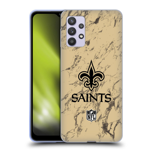 NFL New Orleans Saints Graphics Coloured Marble Soft Gel Case for Samsung Galaxy A32 5G / M32 5G (2021)