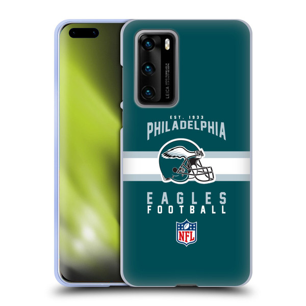 NFL Philadelphia Eagles Graphics Helmet Typography Soft Gel Case for Huawei P40 5G