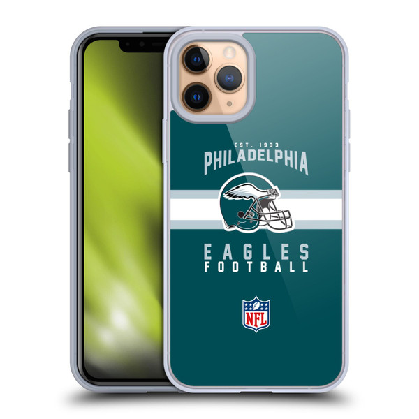 NFL Philadelphia Eagles Graphics Helmet Typography Soft Gel Case for Apple iPhone 11 Pro