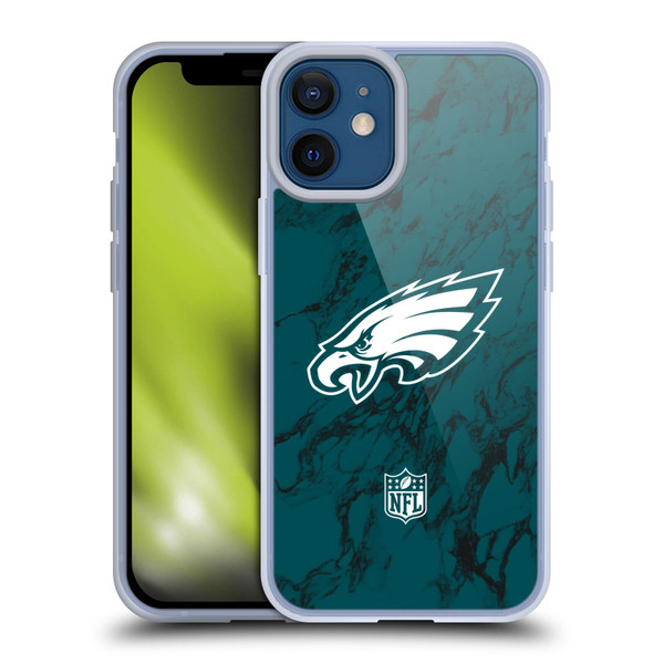 NFL Philadelphia Eagles Graphics Coloured Marble Soft Gel Case for Apple iPhone 12 Mini