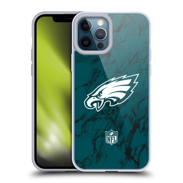 NFL Philadelphia Eagles Graphics Coloured Marble Soft Gel Case for Apple iPhone 12 Pro Max