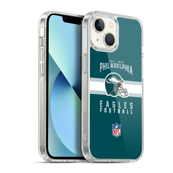 NFL Philadelphia Eagles Graphics Helmet Typography Soft Gel Case for Apple iPhone 13
