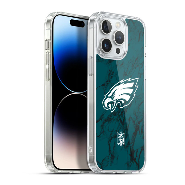 NFL Philadelphia Eagles Graphics Coloured Marble Soft Gel Case for Apple iPhone 13 Pro Max & MagSafe