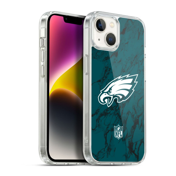 NFL Philadelphia Eagles Graphics Coloured Marble Soft Gel Case for Apple iPhone 14 Plus & MagSafe