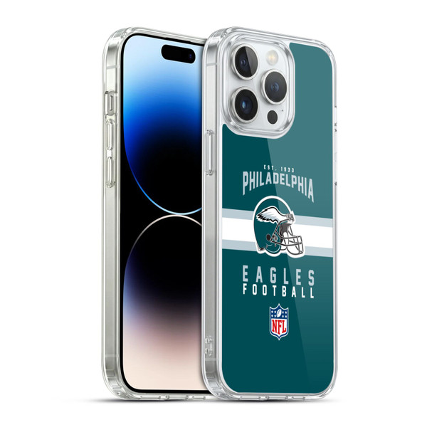 NFL Philadelphia Eagles Graphics Helmet Typography Soft Gel Case for Apple iPhone 14 Pro Max & MagSafe