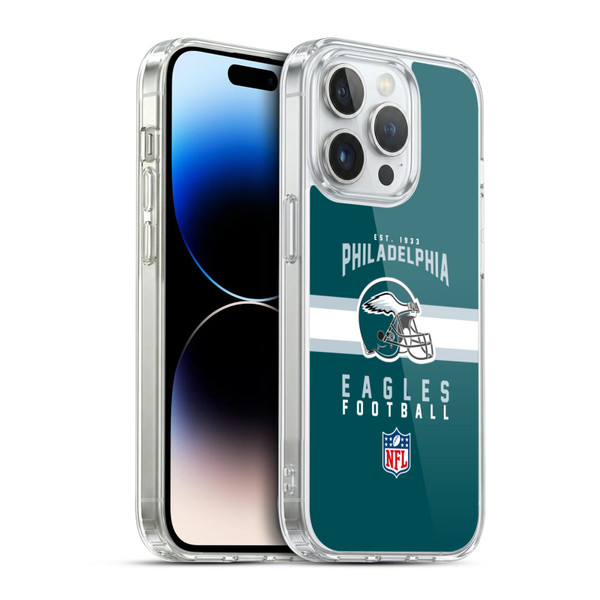 NFL Philadelphia Eagles Graphics Helmet Typography Soft Gel Case for Apple iPhone 14 Pro & MagSafe