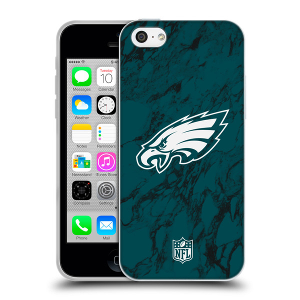 NFL Philadelphia Eagles Graphics Coloured Marble Soft Gel Case for Apple iPhone 5c
