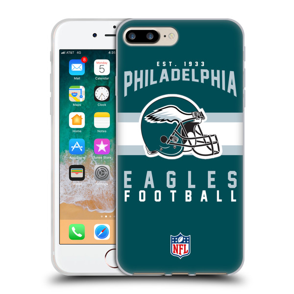 NFL Philadelphia Eagles Graphics Helmet Typography Soft Gel Case for Apple iPhone 7 Plus / iPhone 8 Plus