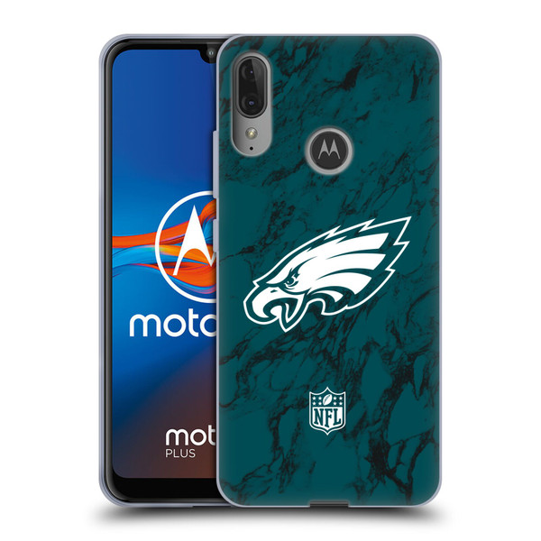 NFL Philadelphia Eagles Graphics Coloured Marble Soft Gel Case for Motorola Moto E6 Plus